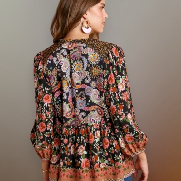 Paisley Floral  Ruffled Blouse - Picture 4 of 7